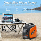 Portable Inverter Generator 2500W Gas Powered  Long Runtime Gas Generators for Home Use  Camping  Super Quiet Emergency Home Backup  with CO Sensor  EPA Compliant
