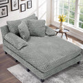 Faux Fur Chaise Lounge Indoor with Adjustable Backrest, 59 Inches Single Sleeper Sofa Chair with 3 Lumbar Pillows, Upholstered Oversized Lounge Chair for Living Room, Bedroom, Office