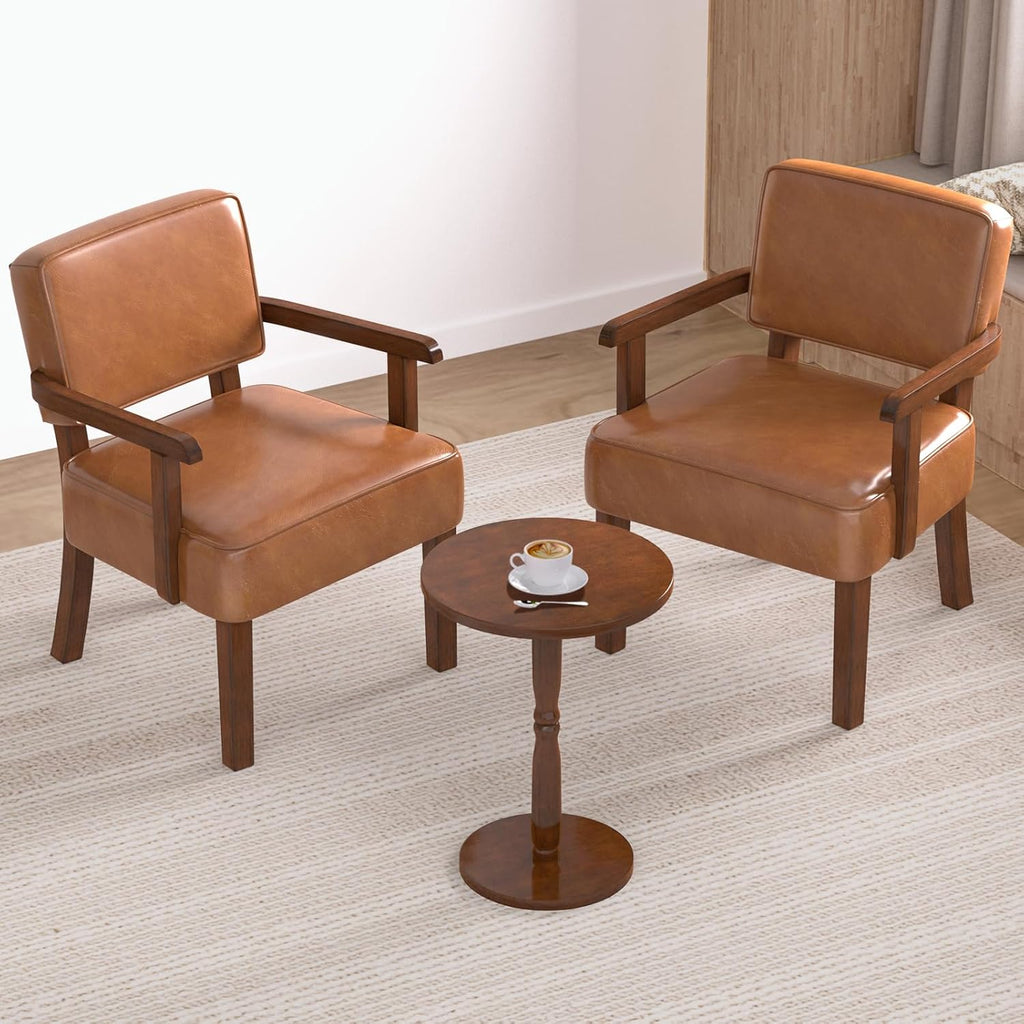 Accent Chair, PU Leather Living Room Chairs Oversize with Soft Seat and Armrests for Living Room Dinning Room Bedroom Reading Room Waiting Room