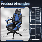 DL-win Gaming Chairs for Adults, Computer Chair with Footrest and Ergonomic High Back, Big and Tall Gamer Chairs with Massage Lumbar Support, 360° Swivel Height Adjustable Gaming Chair, Blue