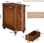 Tribesigns Wood End Table Set of 2, Fully Assembled Narrow Slim Side Table, No Assembly Required, Nightstand for Bedside, Small Spaces, Living Room, Bedroom, Walnut Brown