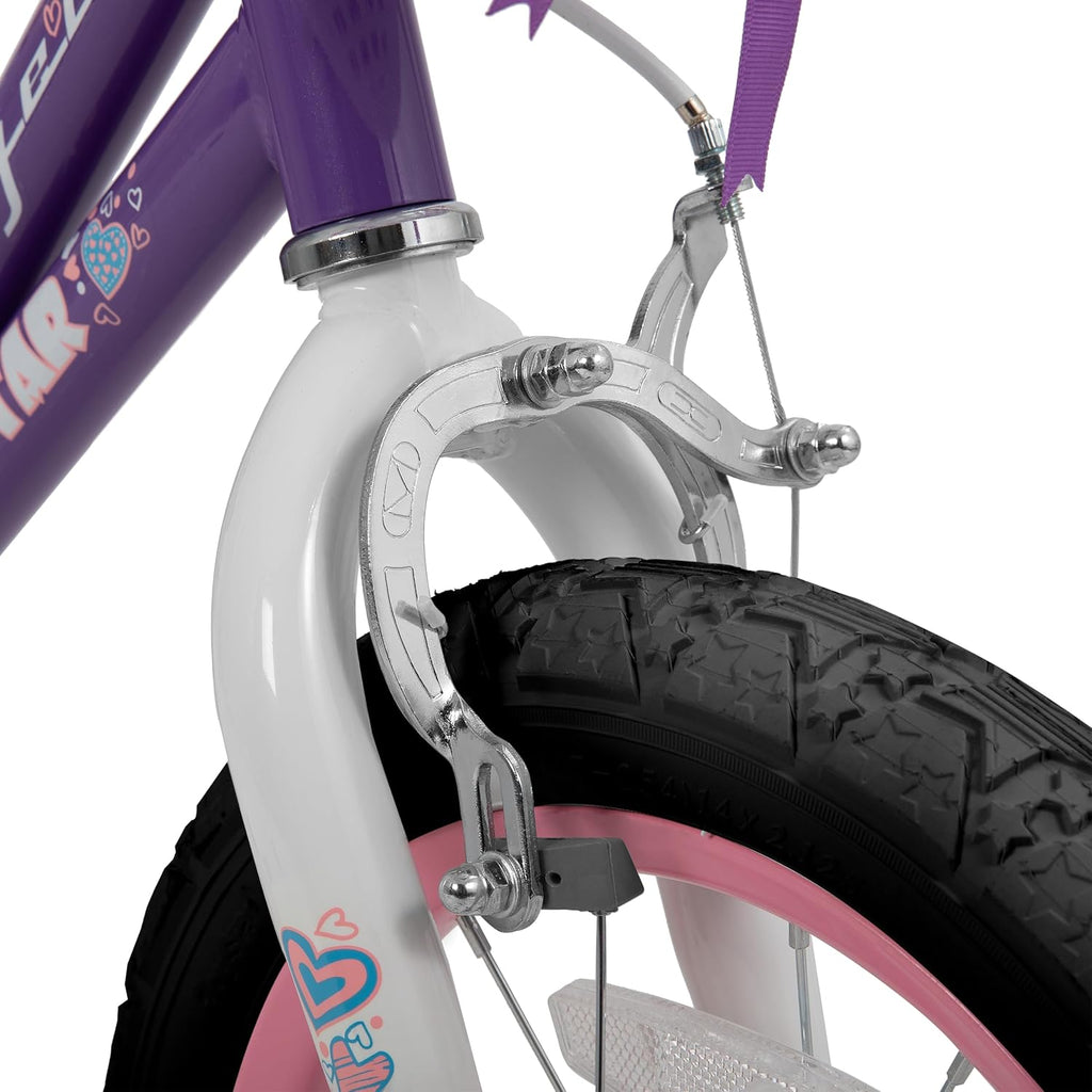 JOYSTAR Angel Girls Bike for Toddlers and Kids Ages 2-13 Years Old, 12 14 16 18 20 Inch Kids Bike with Training Wheels & Basket, 20 24 Inch Girls Bicycle with Handbrake & Kickstand