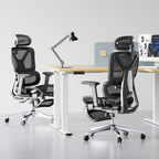 FLEXISPOT ErgoX Premium Ergonomic Office Chair with Footrest- Adjustable 3D Armrests, Dynamic Lumbar Support, Recline & Tilt Function, Mesh Seat, for Home & Office Use,Black
