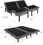 Best Choice Products Ergonomic Twin XL Size Adjustable Bed Frame, Electric Base w/Wireless Remote Control, Nightlight, Massager, 2 USB Ports