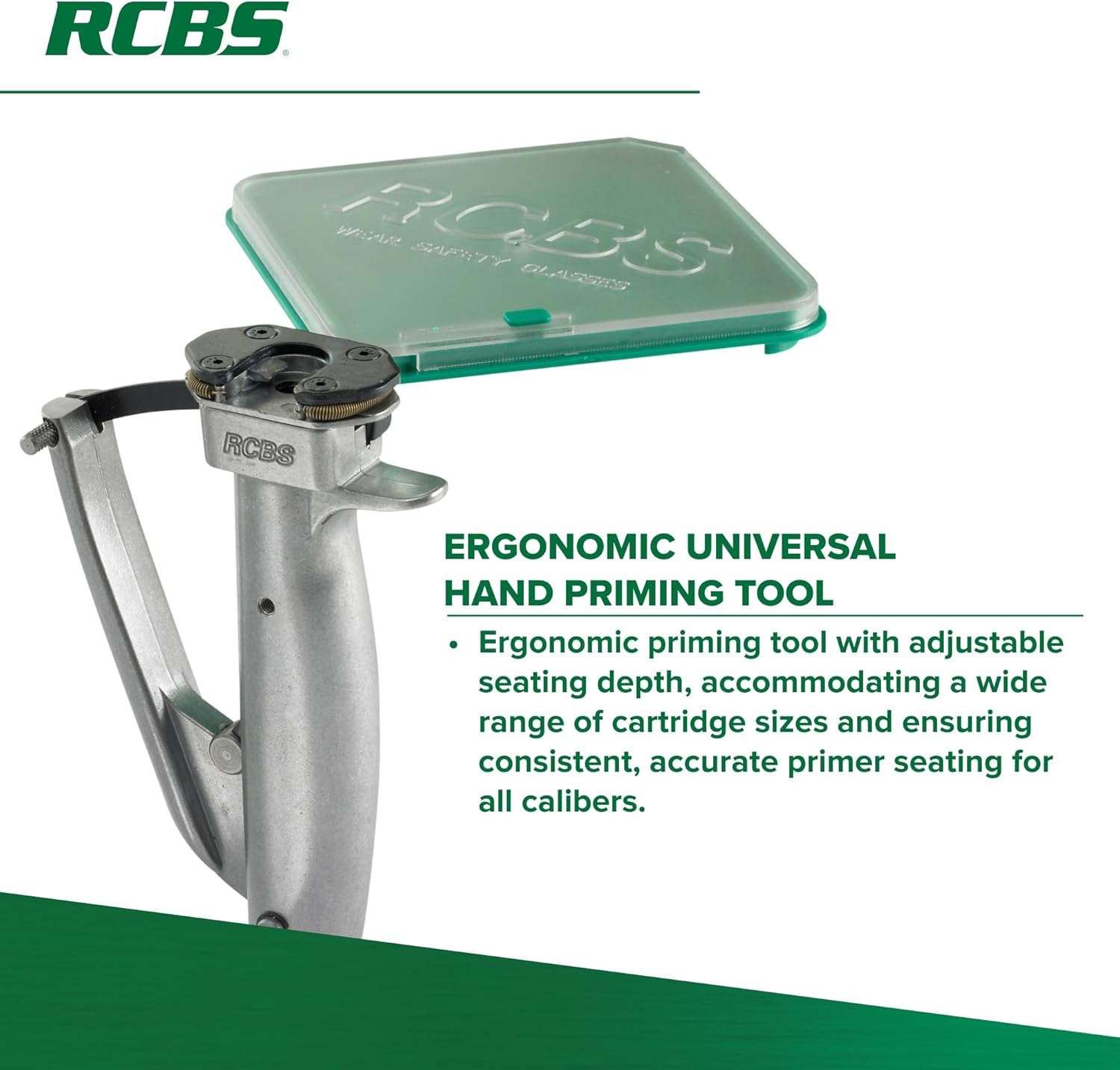 RCBS 90201 Universal Hand Priming Tool, Green
