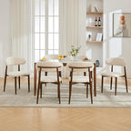 UVV Dining Chairs Set of 4, Metal Kitchen Chairs with Modern Fabric Upholstered for Dining Room, Beige