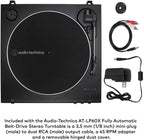 Audio-Technica AT-LP60X Fully Automatic Belt-Drive Stereo Turntable with Built-in Preamp and USB Output Vinyl Playback Bundle with 3-Inch Powered Studio Monitors Pair (Black) (3 Items)