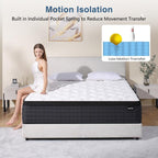 King Size Mattress, 12 Inch Hybrid Memory Foam King Mattress in a Box, Individual Pocket Spring, Medium, CertiPUR-US