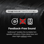 Andover Audio SpinPlay Premium All-in-One Record Player for Vinyl Record Playback - Semi-Automatic  Auto Power-On and Auto-Stop  Integrated Sound System with 270° Speaker Array - Black