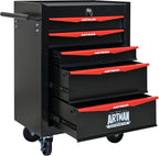 RYH 5 Drawers Rolling Tool Chest - Heavy Duty Mobile Tool Cart with Locking Wheels & Ball Bearing Drawers 30.5" H x 20.9" W x 13" D, Garage Tool Storage Cabinet (Black, 5 Drawers)