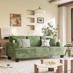 Homall Couches for Living Room, 83" Couch with Soft Deep Seats, Modern Sofa 3 Seater in Corduroy for Apartment, Bedroom (Olive Green)