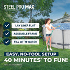 Bestway Steel Pro MAX 14' x 48" Above Ground Pool  Round Metal Frame Outdoor Swimming Pool Set with Filter Pump  Ladder  and Cover  Gray