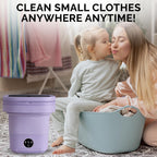 Portable Washing Machine, 11L Mini Folding Washer for Apartments, Dorms, RV and Travel, Compact Top Load Washer with Spin Basket and 3 Wash Modes for Small Loads, (PURPLE)