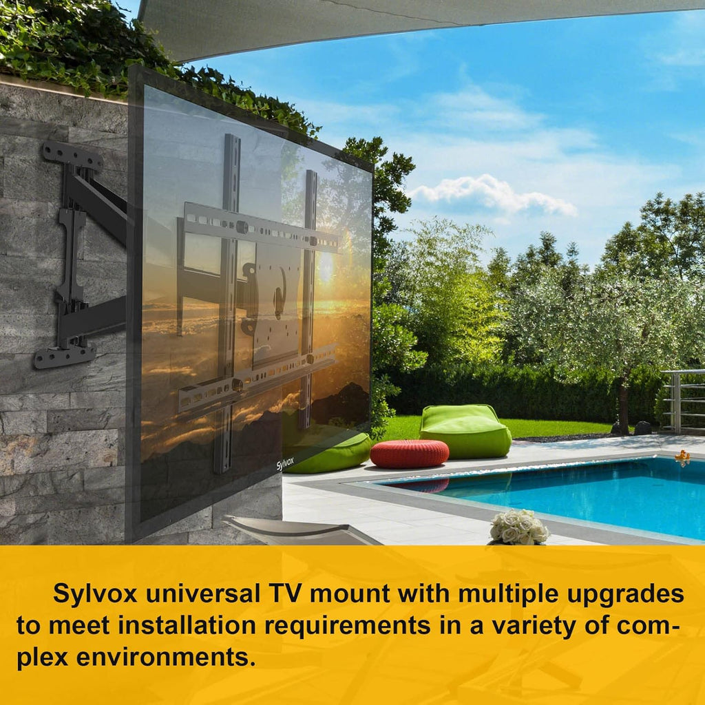 SYLVOX Full Motion Outdoor TV Wall Mount  Fits for TV Size from 40 Inch to 75 Inch  Flexible 6 Articulating Dual Arms  Wall Mount Bracket  Maximum VESA 600 x 400 mm