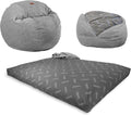 CordaRoy's Chenille Bean Bag-Convertible Bean Bag Chair-Machine-Washable Chenille Fabric Cover-for Basement,Living Room,Game Room,Dorm & More - Full Size - Charcoal | Made in The USA