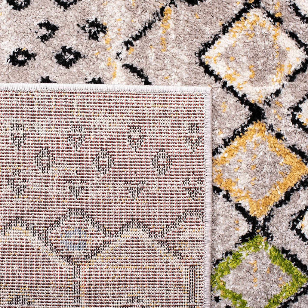 SAFAVIEH Amsterdam Collection Area Rug - 9' x 12', Light Grey & Multi, Moroccan Boho Design, Non-Shedding & Easy Care, Ideal for High Traffic Areas in Living Room, Bedroom (AMS108G)
