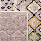 SAFAVIEH Amsterdam Collection Area Rug - 9' x 12', Light Grey & Multi, Moroccan Boho Design, Non-Shedding & Easy Care, Ideal for High Traffic Areas in Living Room, Bedroom (AMS108G)