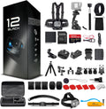 GoPro HERO12 (Hero 12) Black - Waterproof Action Camera with 5.3K HDR Video  27MP Photos  1/1.9" Image Sensor  Live Streaming  Webcam  Stabilization + 64GB Card & 50 Piece Accessory Kit - Bundle