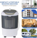 Giantex Portable Mini Washing Machine, Clothes Washer and Spinner Combo, 5.5 LBS Capacity, Small Compact Laundry Washer for Apartment Dorm RV (Grey & White)