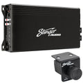 Stinger Audio MT20001 1-Channel Monoblock 2000 Watt RMS Car Audio Subwoofer Amplifier w/Remote Control Bass Knob  Class D  Hexfet Mosfet  Subsonic Filter  Low-Pass Filter  Bass Boost Q