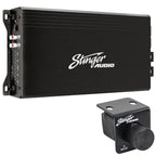 Stinger Audio MT20001 1-Channel Monoblock 2000 Watt RMS Car Audio Subwoofer Amplifier w/Remote Control Bass Knob  Class D  Hexfet Mosfet  Subsonic Filter  Low-Pass Filter  Bass Boost Q