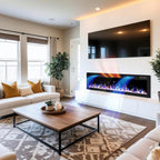 72 Inch Electric Fireplace, Ultra-Thin Fire Places Electric Fireplace Inserts Recessed and Wall Mounted with Remote Control & Touch Screen, 750W/1500W Fireplace Electric Heater with Timer, Multi-Flame