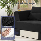 COMAX Futon Sofa Bed Queen, 79" Convertible Sofa Bed Couches for Living Room, 4 in 1 Folding Boneless Sleeper Corduroy Couch Loveseat Foam In a Box, Comfy Foldable Lounge Fold Out Floor Mattress Black