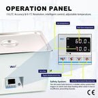 ZKI 20L Lab Water Bath, 1500W Laboratory Thermostatic Water Bath, ±0.2°C Accuracy & 0.1°C Res, 14 Heating Modules with Even Heat Distribution, 9-Piece Kit for Lab, Clinical and Industrial Use (110V)