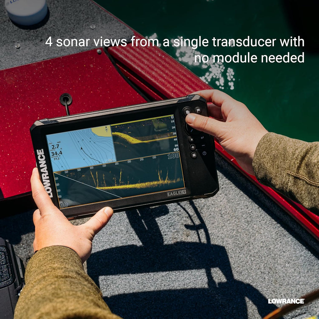 Lowrance Eagle Eye 9" Fishfinder with Live Sonar  Chirp Sonar and DownScan with Fish Reveal