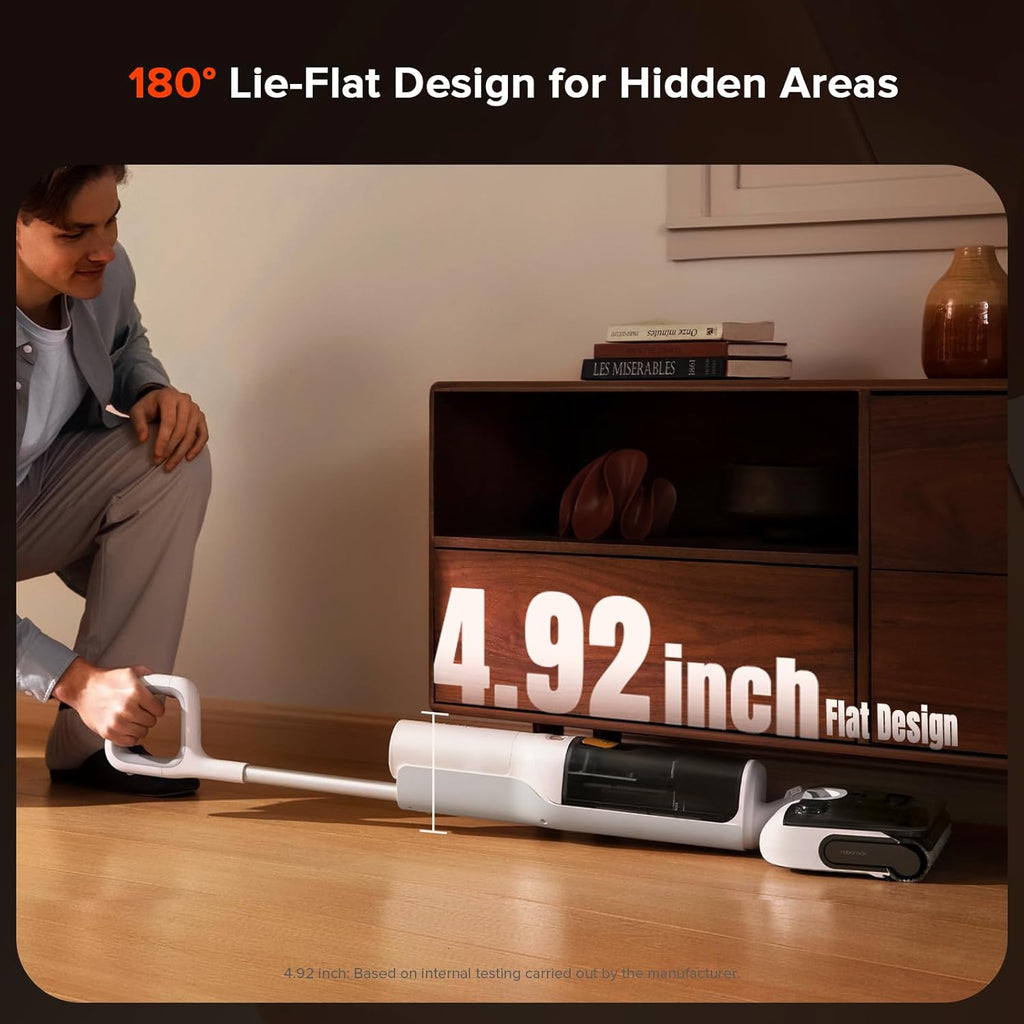 roborock F25 GT Vacuum Mop All in One, Wet Dry Vacuum Cleaner Cordless, 20000Pa Floor Cleaner Machine for Tile Hardwood Wood Vinyl Floor, Edge to Edge Self Cleaning Electric Mop with 180° Lie-Flat