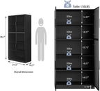 78.7" Display Cabinet with 4 Glass Doors, 5 -Tier Storage Cabinet with APP Control LED Lights, Tall Black Bookcase with Storage, Wooden Display Case for Collectible, Living Room, Office(Black)
