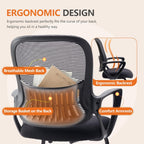Sweetcrispy Reception Chair No Wheels, Stationary Non Rolling Mesh Mid Back Computer Guest Side with Lumbar Support for Waiting Area Reception Conference Room, Set of 2, Modern Black