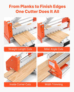 VEVOR 12 inch Vinyl Floor Cutter, 12mm Thick Laminate Flooring Cutter with Upgraded Labor-Saving Aluminum-Alloy Lever, Telescoping Support Plate, Cuts Certain Engineered Wood, LVT, VCT, SPC, LVP, WPC