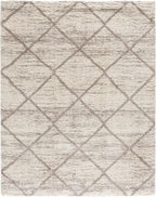 SAFAVIEH Hudson Shag Collection Area Rug - 9' x 12', Multi Ivory & Beige, Modern Trellis Design, Non-Shedding & Easy Care, 2-inch Thick Ideal for High Traffic Areas in Living Room, Bedroom (SGH281H)