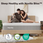Novilla King Size Mattress, 12 Inch Gel Memory Foam King Mattress for Cool Night & Pressure Relief, Medium Plush Feel with Motion Isolating, Bliss