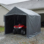 Outdoor Storage Portable Shed, 3/4 inch Thick Support Rods & Bolted Frame (Not Socket), Rolled Up Doors and Ventilation Window, Tent Garage 6 × 8 × 6 FT