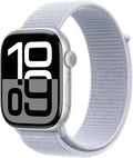 Apple Watch Series 10 GPS  42mm - Silver Aluminum Case with Blue Cloud Sport Loop (Renewed)