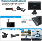 3x Wireless WiFi Magnetic Backup Cameras 1080P HD 5" Dual Monitor Battery Powered No Wiring Rear View Reverse Monitoring Camera Portable Kit for Car Truck Pickup RV Camper 5th Wheel Boat Horse Trailer
