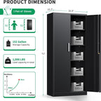 Metal Garage Storage Cabinet with Doors and Adjustable Shelves, 71" Tall Locker Organizer Steel Garage Cabinets, Lockable File Cabinet for Home, Office, Warehouse, Tools