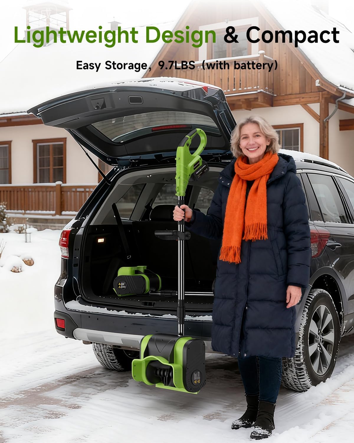 Electric Snow Shovel Cordless .20V | 12-Inch | 4-Ah Cordless Snow Blower  Battery Snow Blower with Directional Plate & Adjustable Front Handle(Battery & Quick Charger Included
