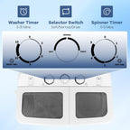 Giantex Portable Washing Machine, 20lbs Washer and Spinner Combo, Twin Tub 12lbs Wash & 8lbs Spin, Mini Compact Laundry Clothes Lavadora Portatil for Apartment Dorm RVs (White & Grey)
