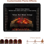 Modern Ember Uptown 33" Smart Electric Fireplace Insert with Remote Control, Compatible with Alexa - 1,000 Sq Ft Electric Heater with Realistic Flames and Log Set