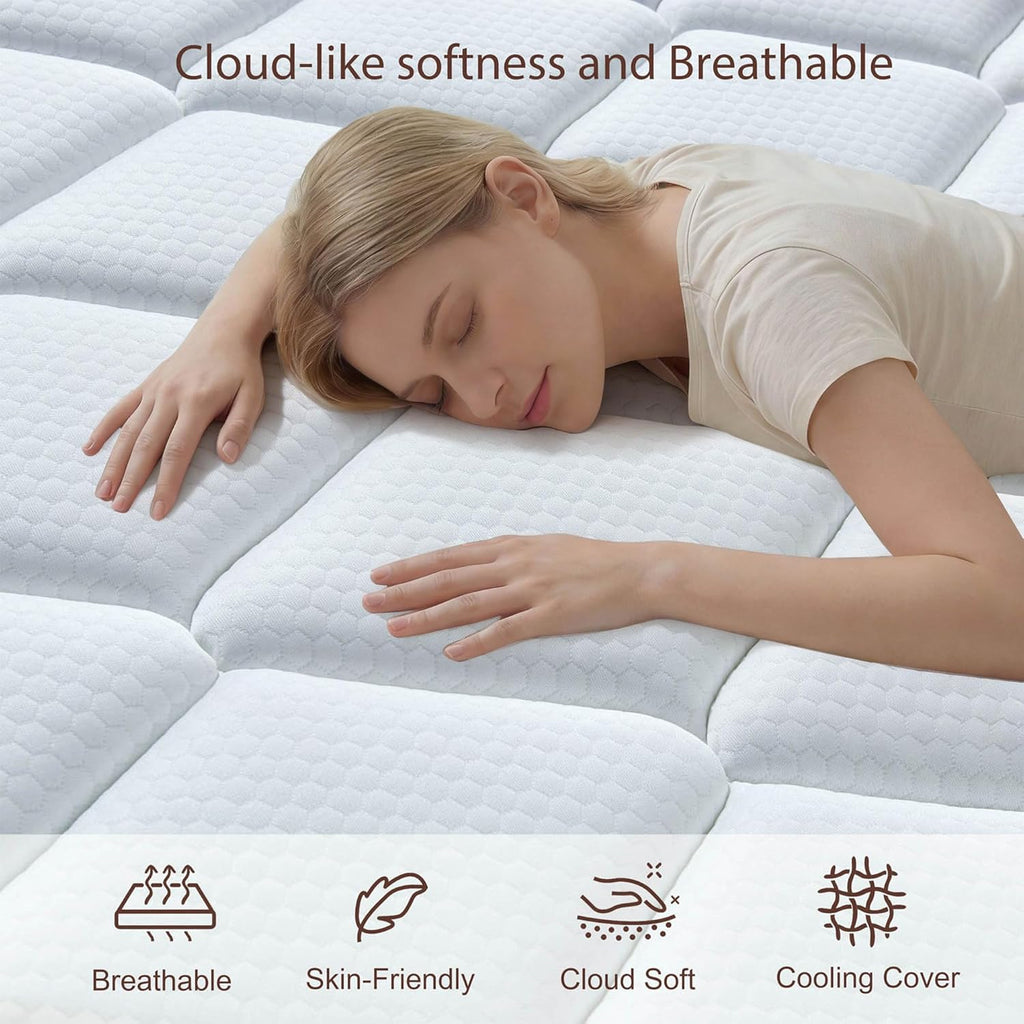 Full Size Mattress, 12 Inch Hybrid Mattress in a Box with Memory Foam and Individually Pocketed Spring, Motion Isolation, Pressure Relief, Medium, CertiPUR-US Certified