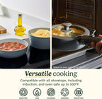 Cuisinart 13-Pc, ClickSmart Nonstick Detachable Handle Ceramic Cookware, Pots and Pans Set, Stackable Space-Saving Design, Compatible with All Stovetops, Induction & Oven Safe, PURELYCERAMIC