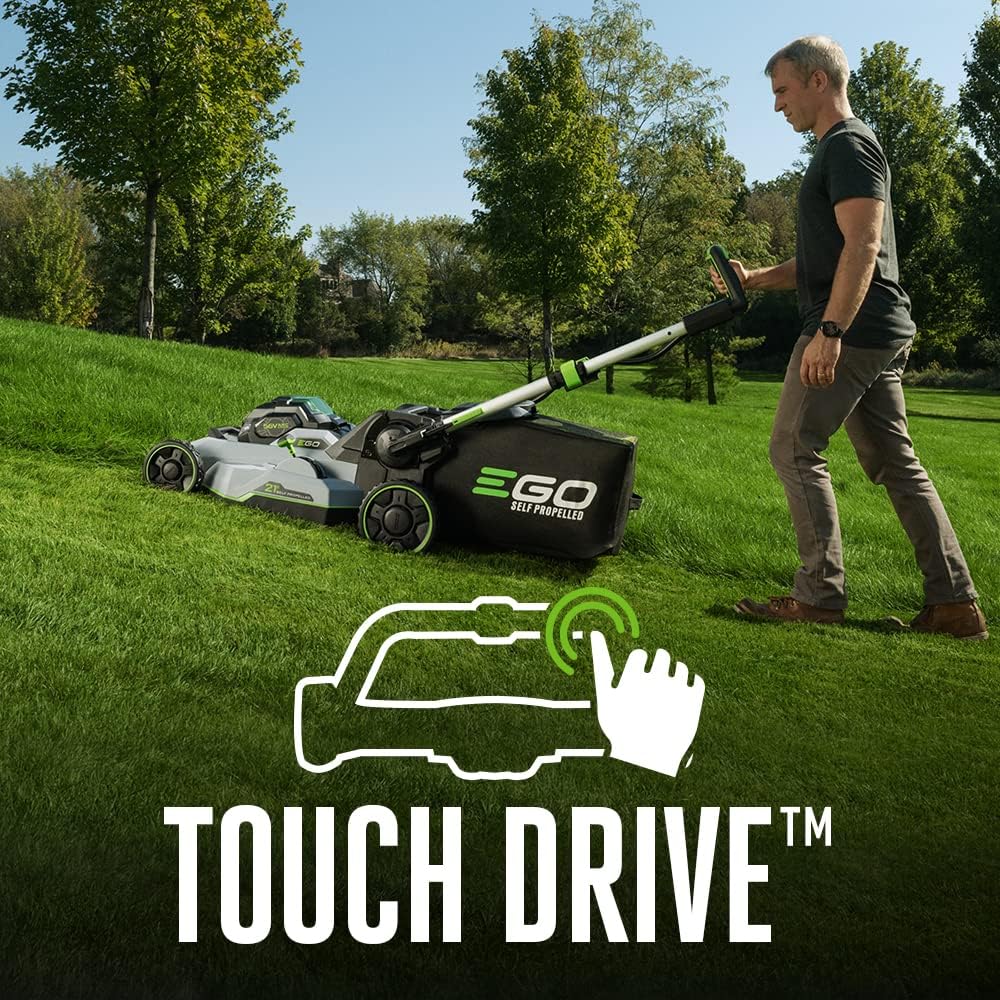 EGO POWER+ Electric Lawn Mower  Self-Propelled Cordless with Select Cut and Touch Drive  Includes 56V 7.5Ah Battery and Rapid Charger – LM2135SP