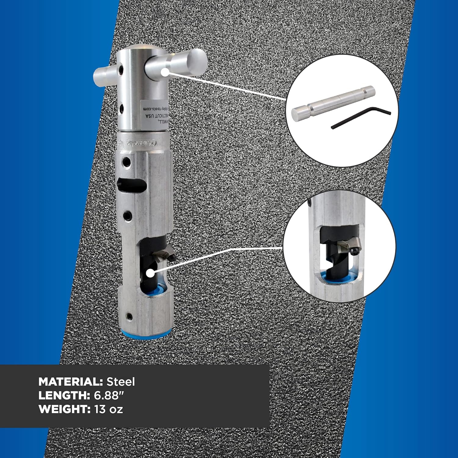 Cablematic CST 625 Blue Combo Coring and Stripping Tool for Professional Technicians, Electricians, and Installers, Easily Portable Tool for 625 Kcmil Cable, 13 Ounces