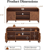TV Stand for TVs Up to 65'' - [Unique Curved Profile, FSC-Certified Wooden Board] Entertainment Center with Adjustable Shelves and Storage Cabinet Modern Media Console for Living Room