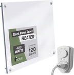 EconoHome Convection Wall Heater with Thermostat - 400W Electric Wall Mounted Space Heater Panel - Updated Model, 120V - Heats Rooms up to 120 Sq Ft