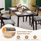 FDW 47 Inches Dining Table, Dining Room for 4 People, Small Rectangular Table for Kitchen, Quick Assembly, Small Spaces Modern Home Furniture Dinner Table, Espresso