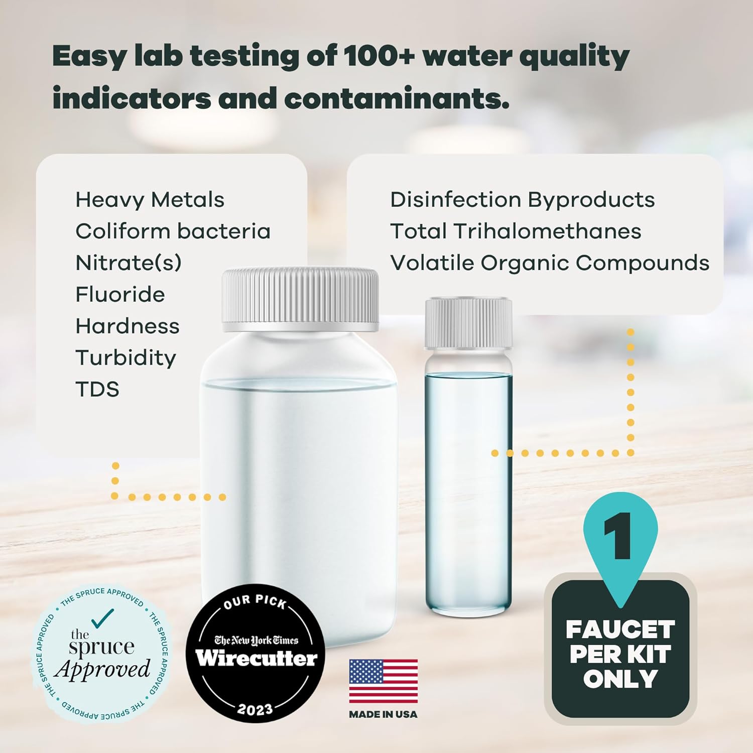 Advanced Home Water Test Kit | Well or City | EPA Certified Drinking Water Labs | Tests for: 116 Analytes  incl. Lead  Copper  Hardness & Alkalinity and More | #1 Best Home Water Test - Wirecutter